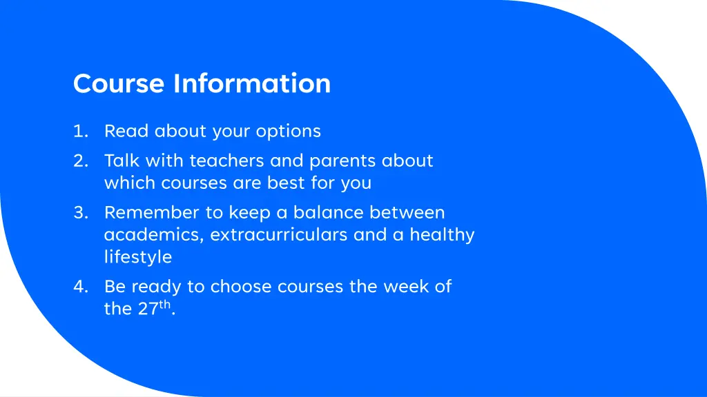 course information