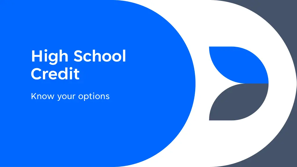 high school credit