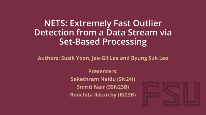 nets extremely fast outlier detection from a data