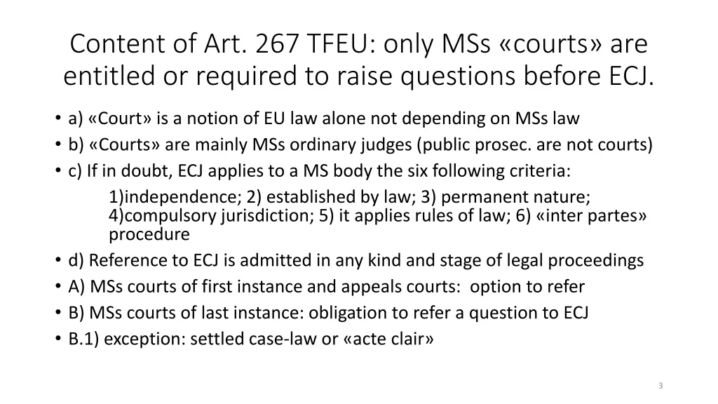 content of art 267 tfeu only mss courts