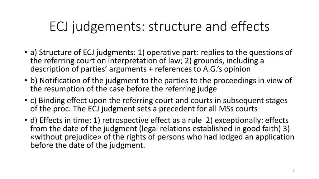 ecj judgements structure and effects