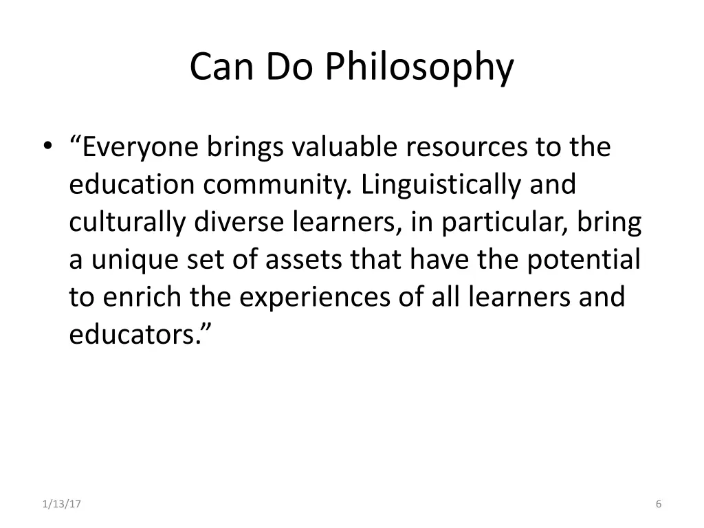 can do philosophy