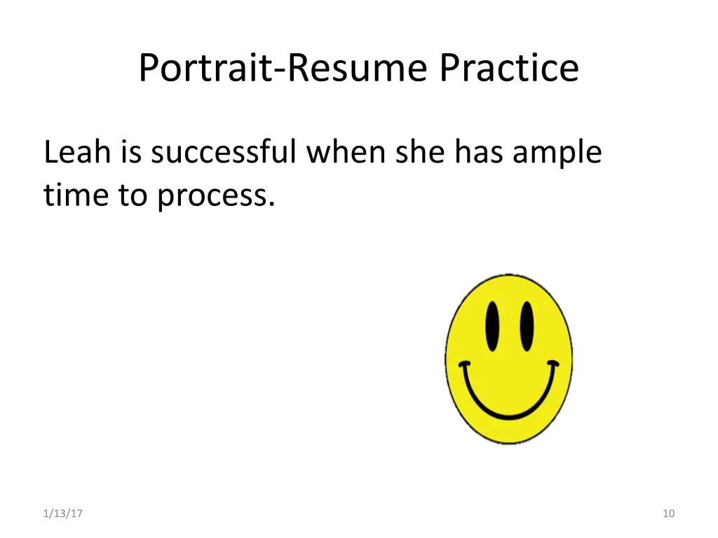 portrait resume practice 1
