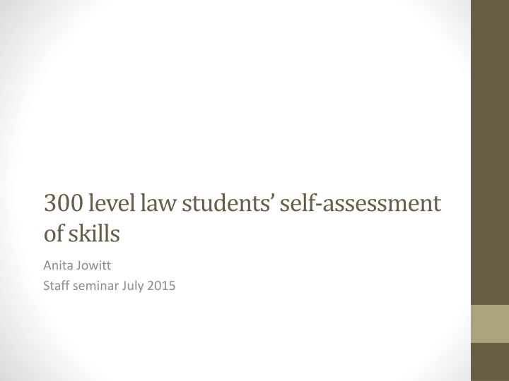 300 level law students self assessment of skills