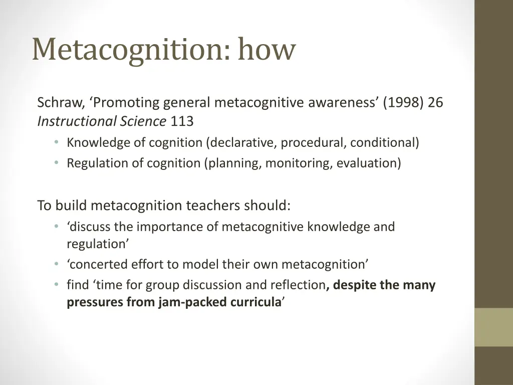 metacognition how