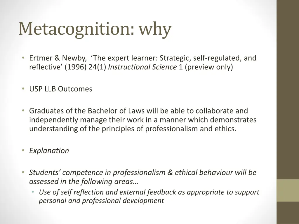 metacognition why