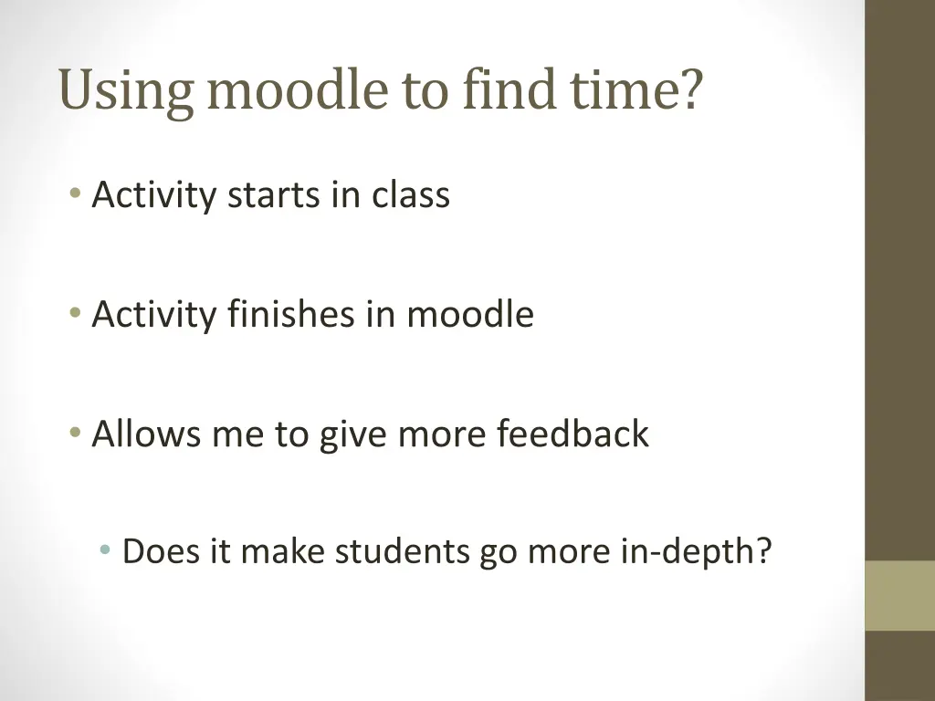 using moodle to find time
