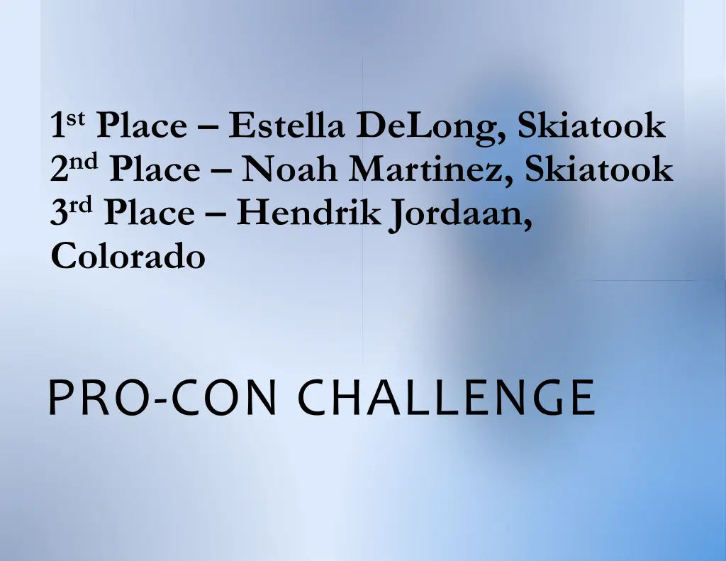 1 st place estella delong skiatook 2 nd place