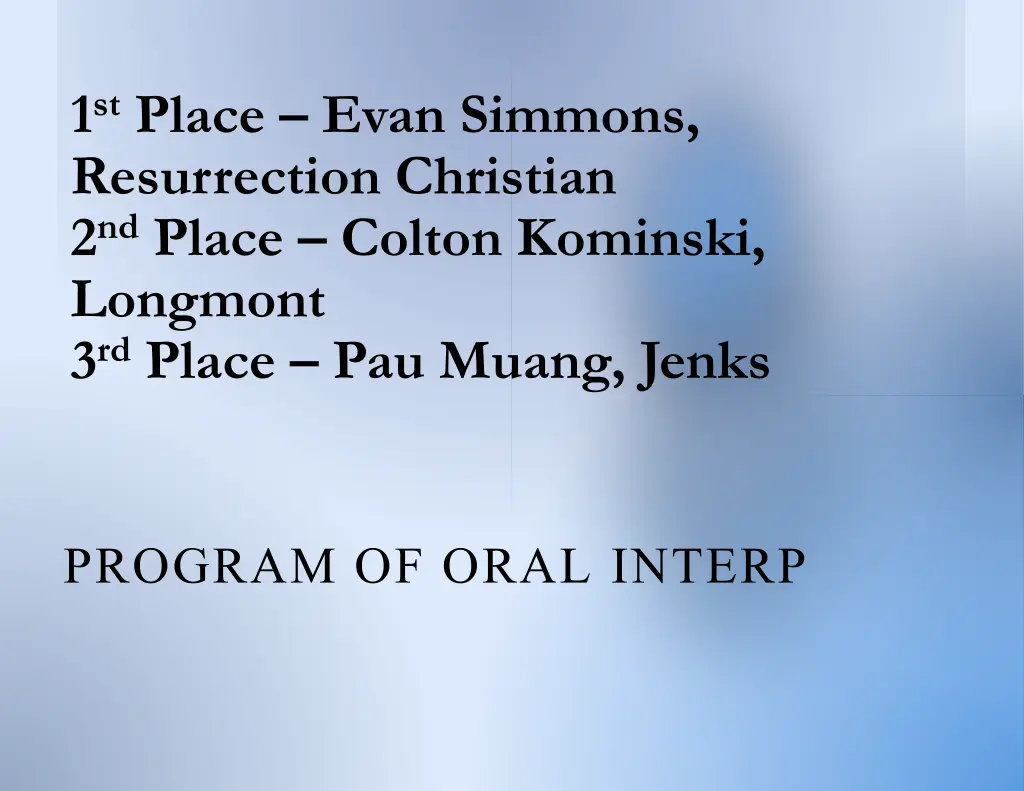 1 st place evan simmons resurrection christian