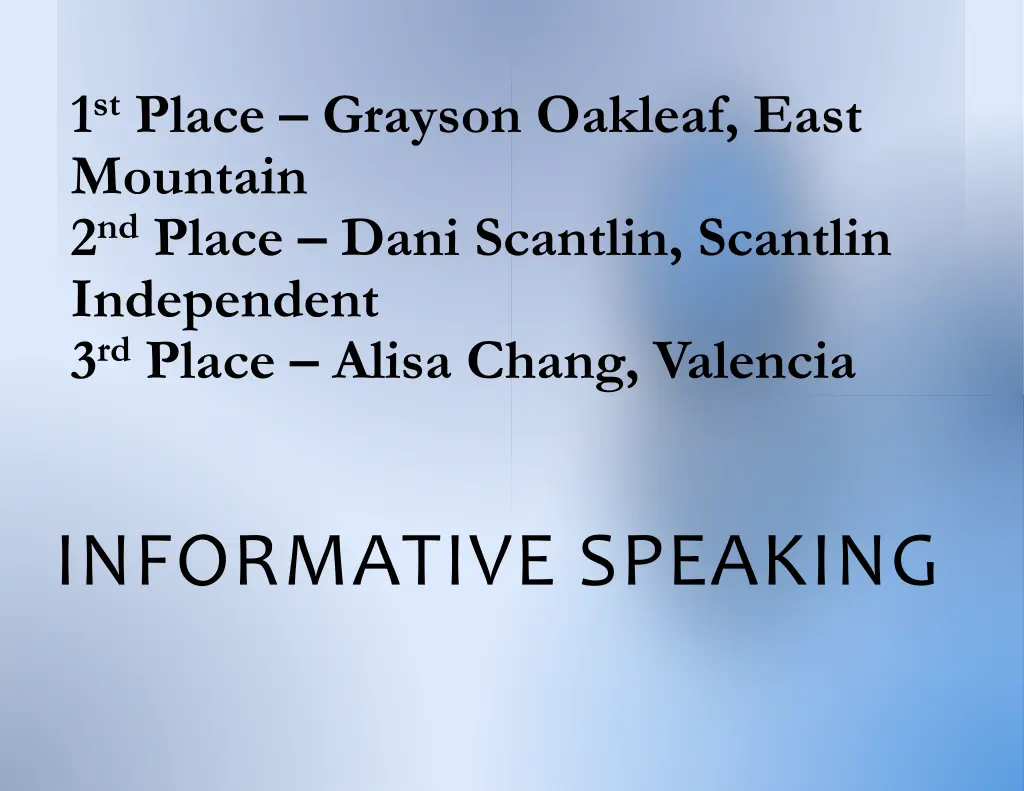 1 st place grayson oakleaf east mountain