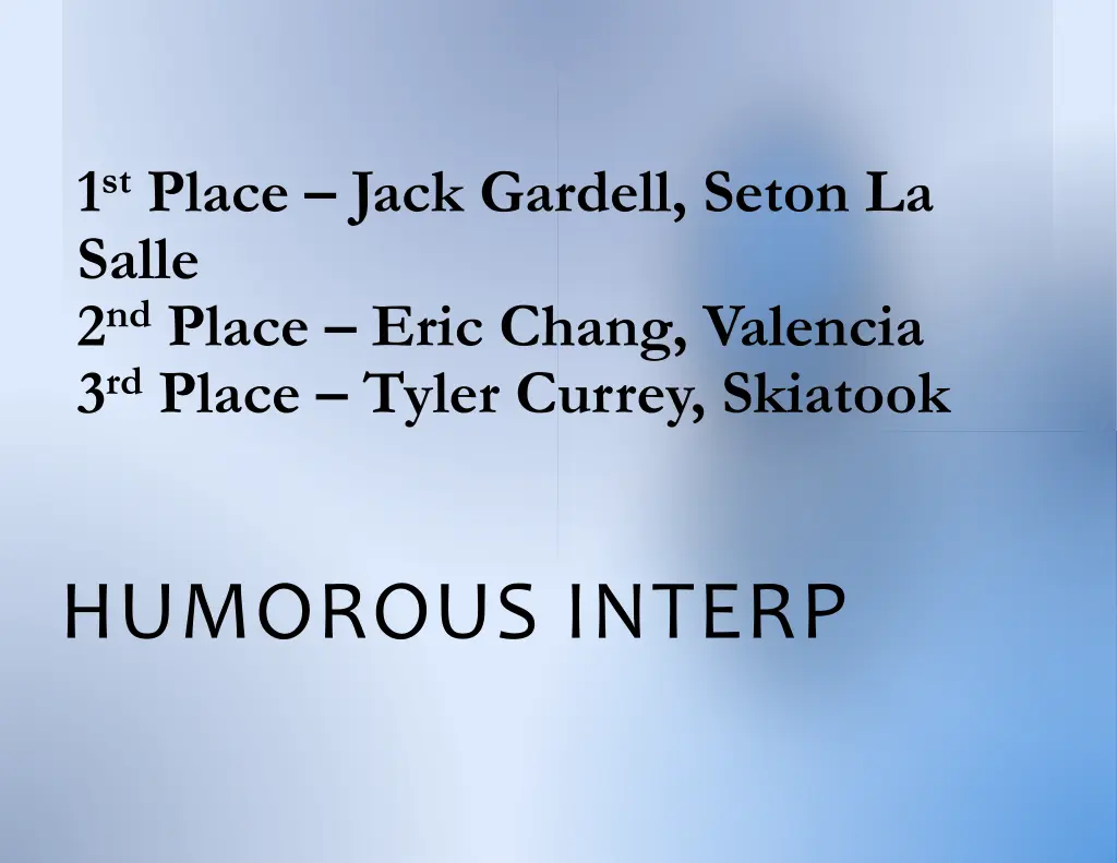 1 st place jack gardell seton la salle 2 nd place