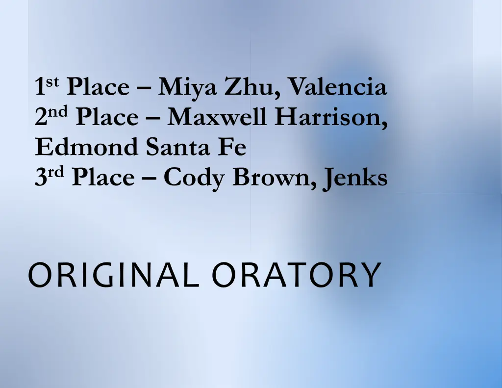 1 st place miya zhu valencia 2 nd place maxwell
