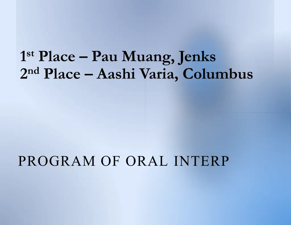 1 st place pau muang jenks 2 nd place aashi varia