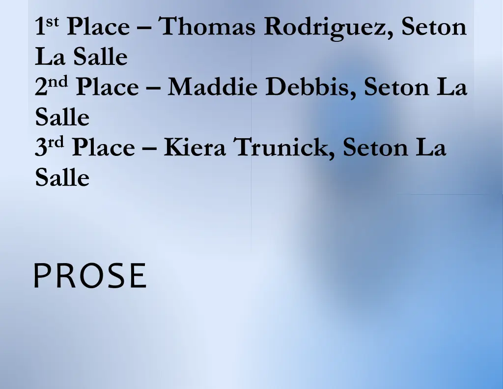 1 st place thomas rodriguez seton la salle