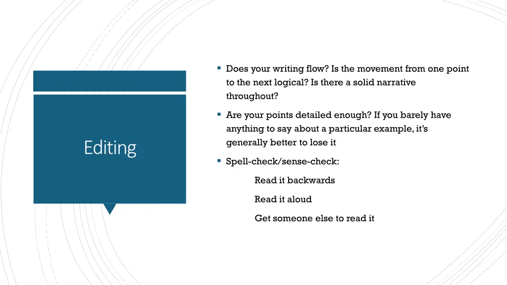 does your writing flow is the movement from