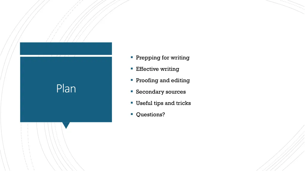 prepping for writing