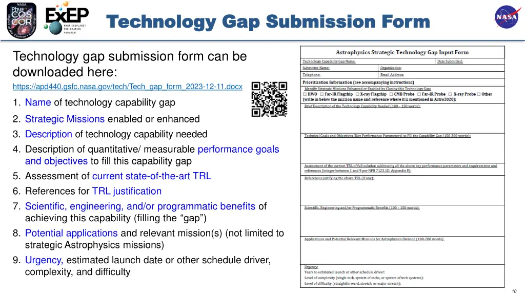 technology gap submission form technology