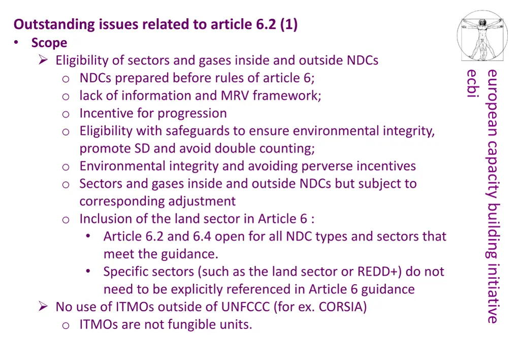 outstanding issues related to article 6 2 1 scope