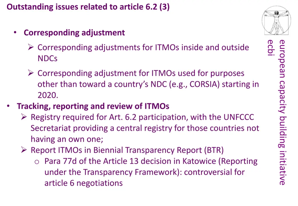 outstanding issues related to article 6 2 3