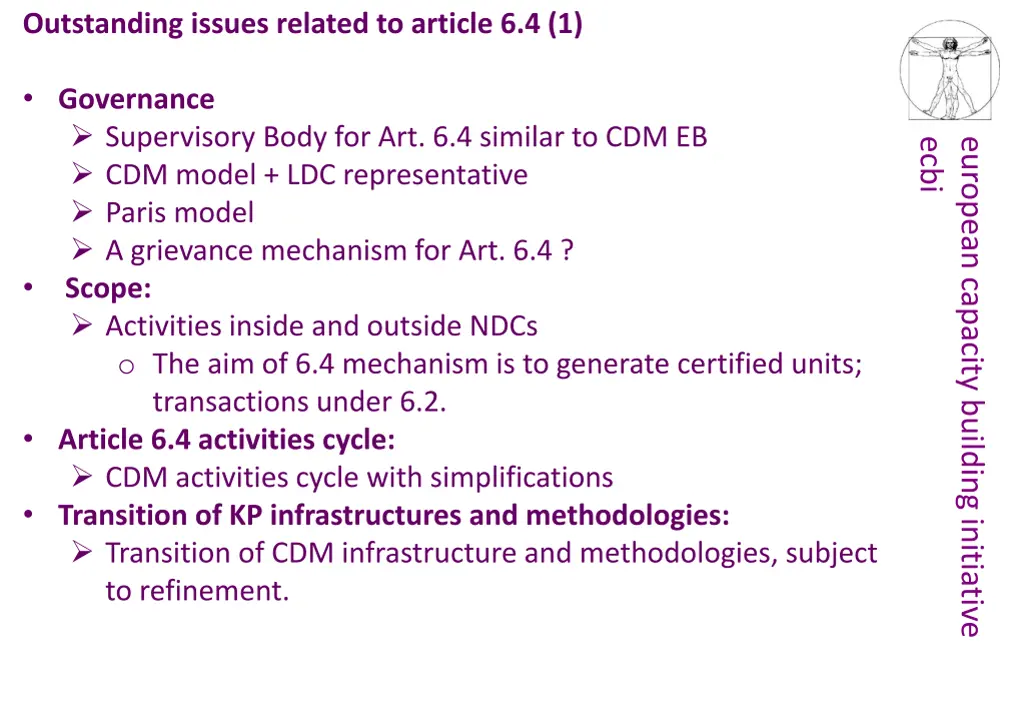 outstanding issues related to article 6 4 1