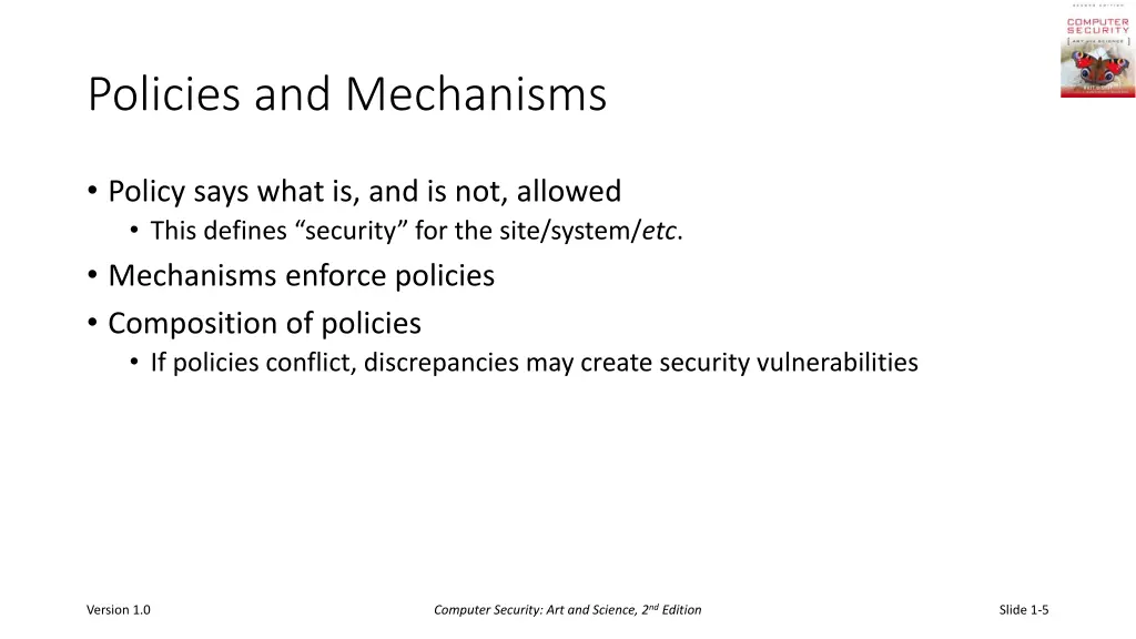 policies and mechanisms