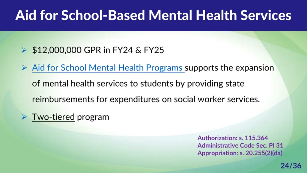 aid for school based mental health services