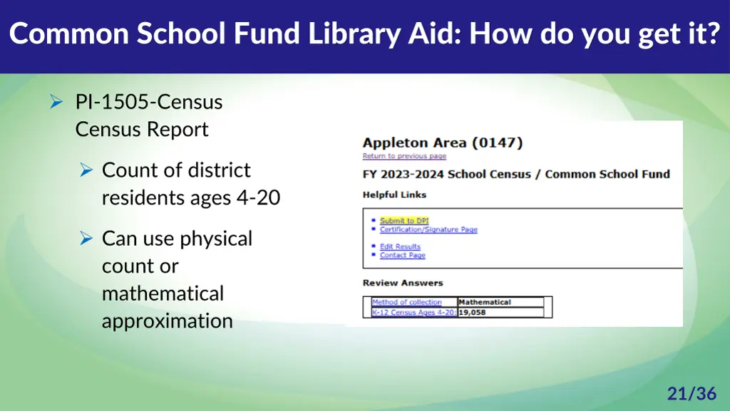 common school fund library aid how do you get it