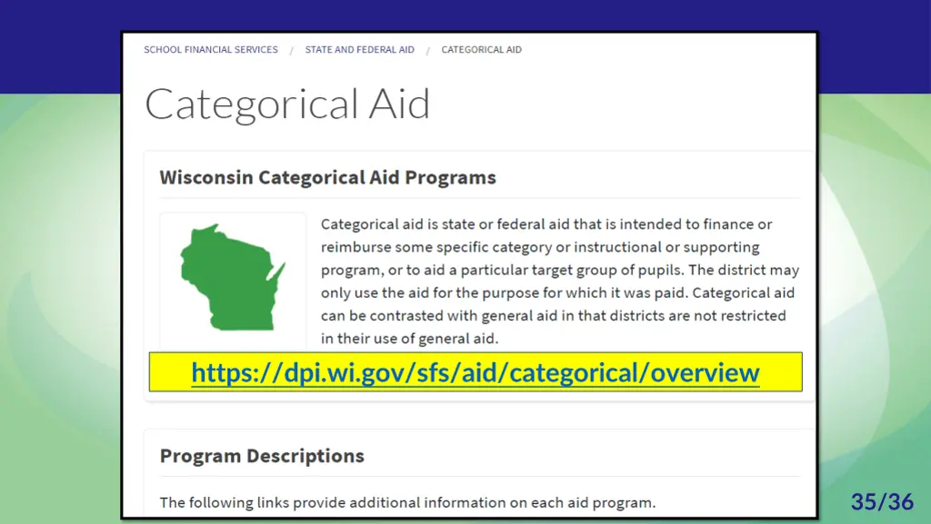https dpi wi gov sfs aid categorical overview