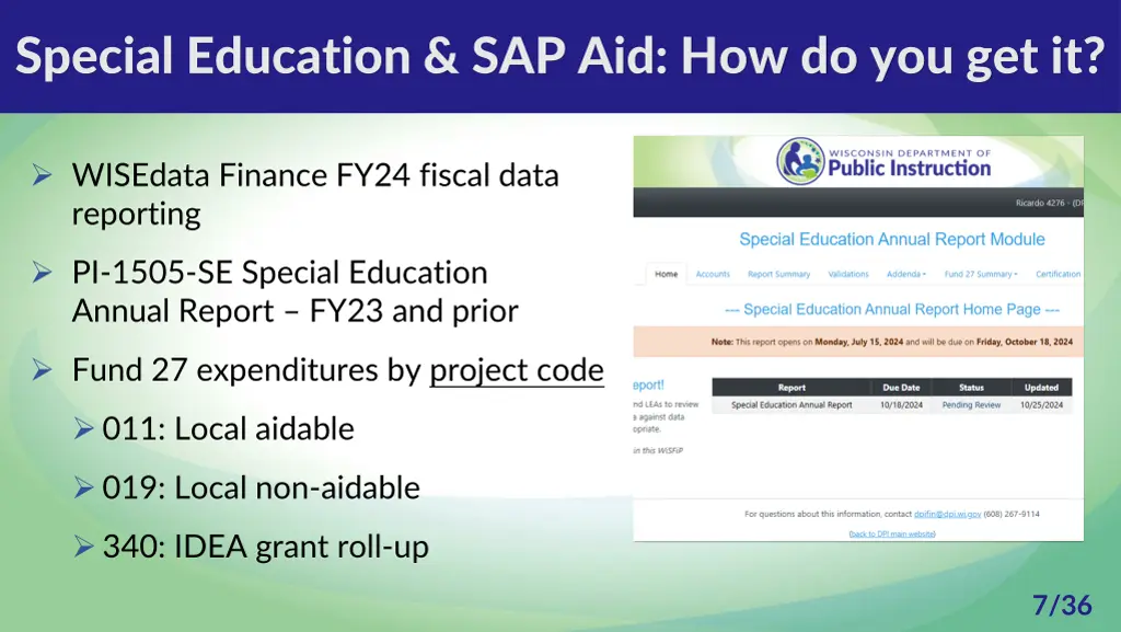 special education sap aid how do you get it