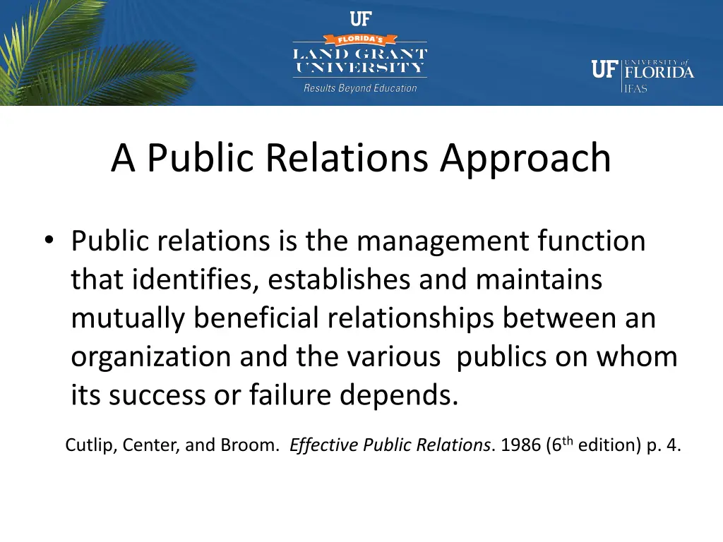 a public relations approach