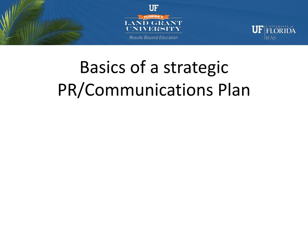 basics of a strategic pr communications plan