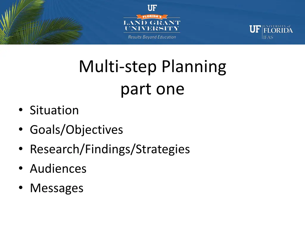 multi step planning part one situation goals