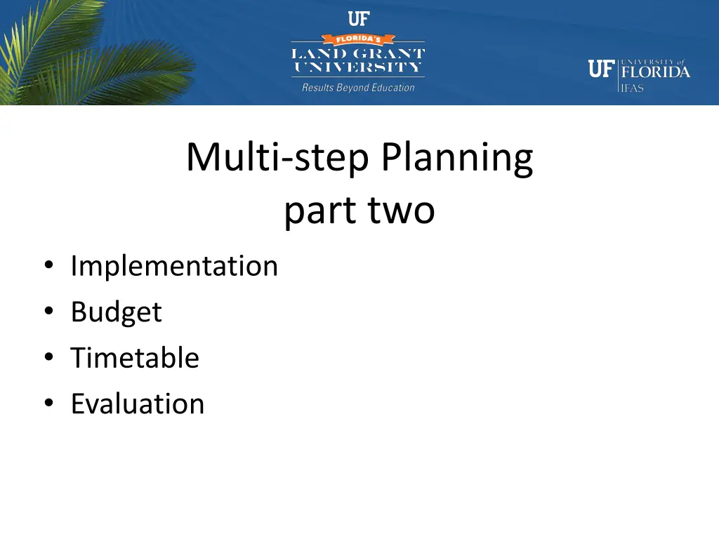 multi step planning part two implementation