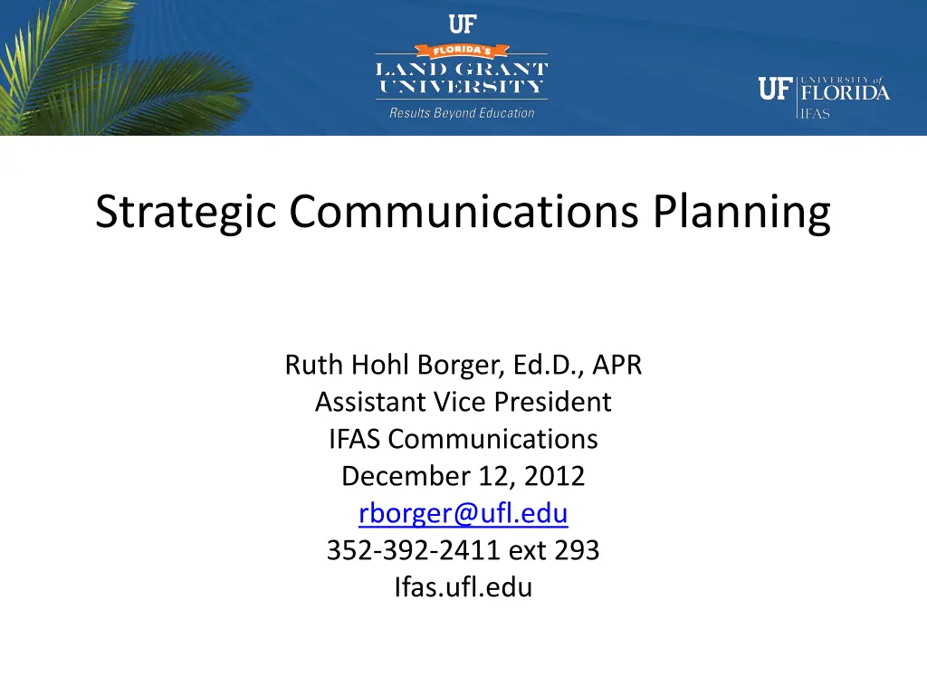 strategic communications planning