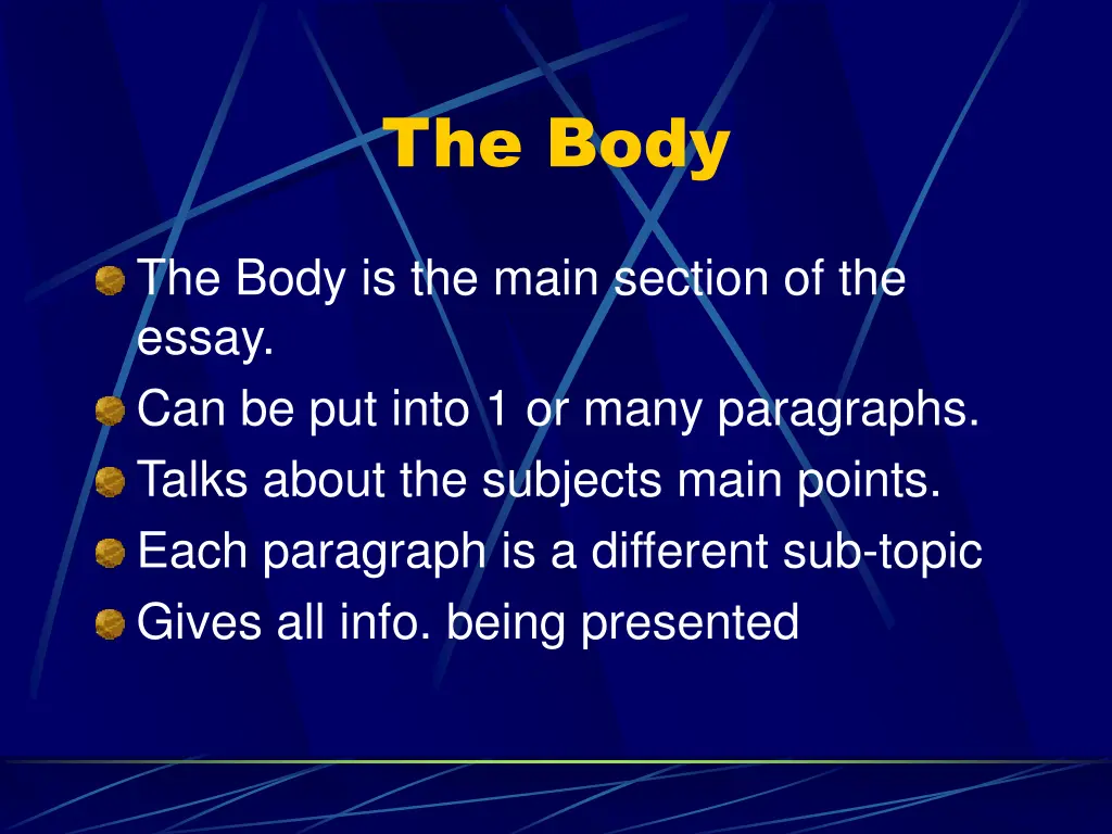 the body