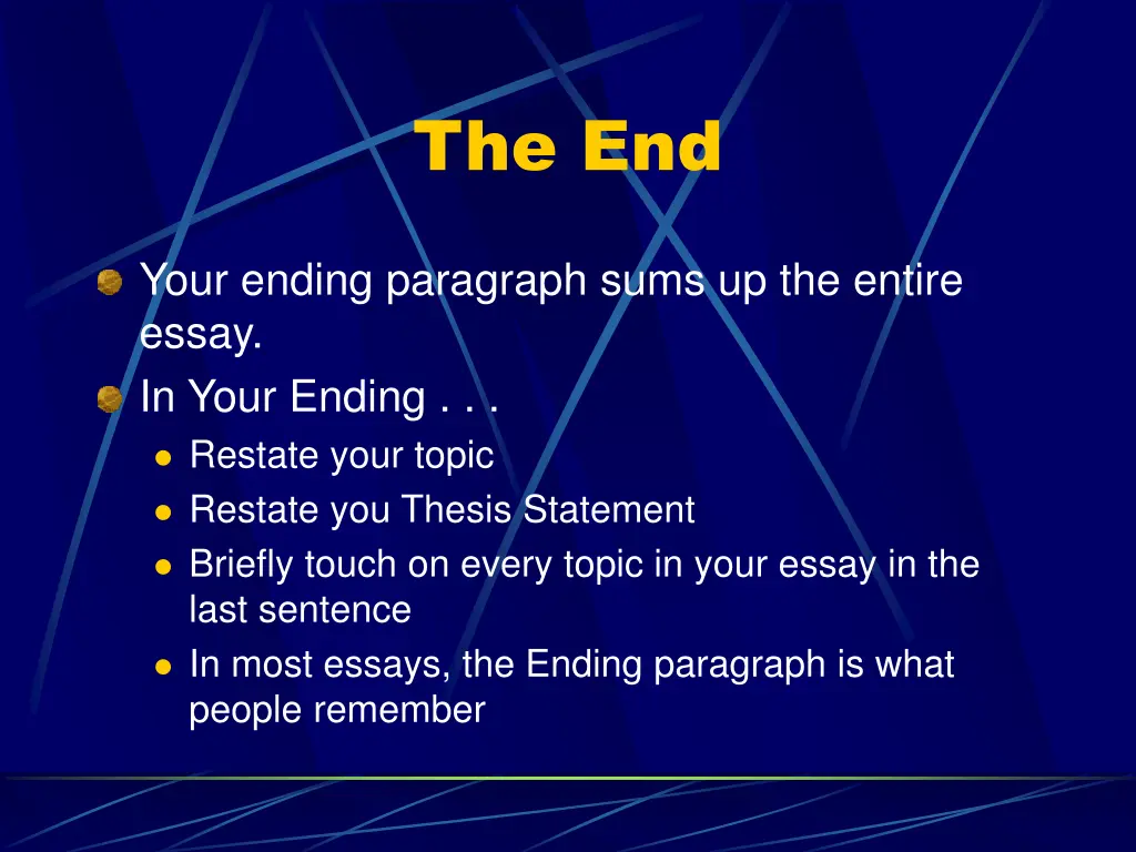 the end