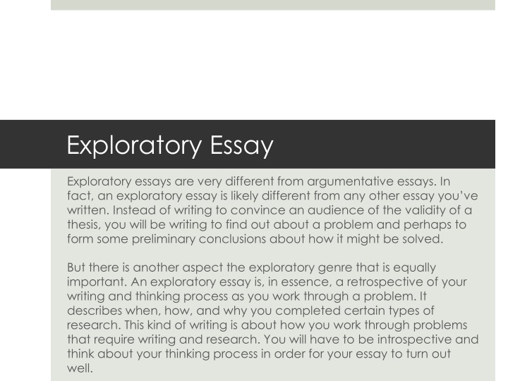 exploratory essay