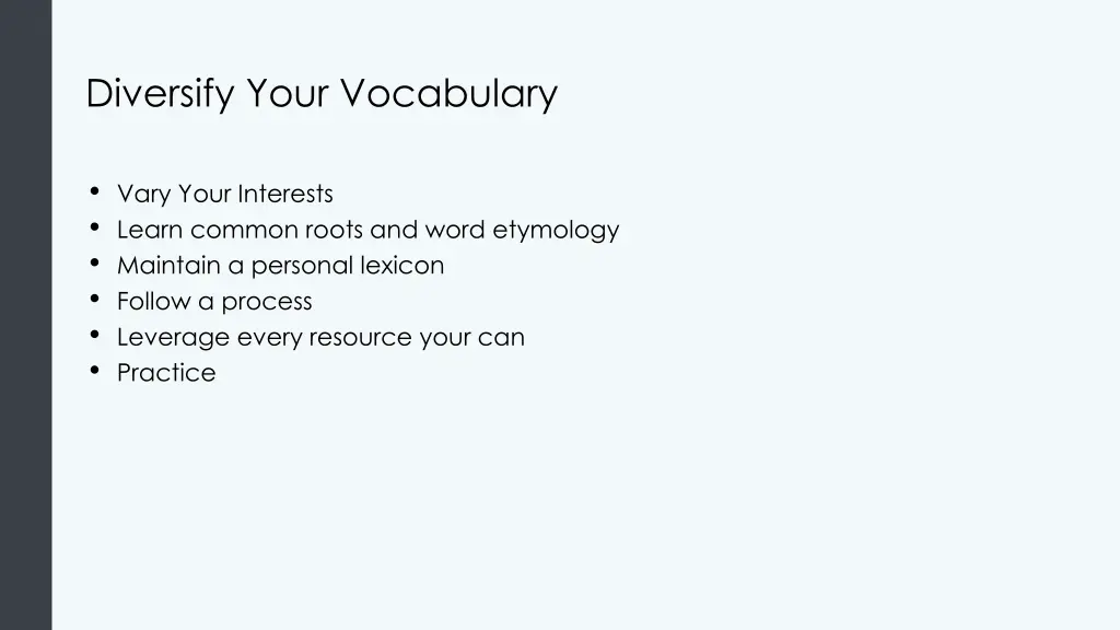 diversify your vocabulary