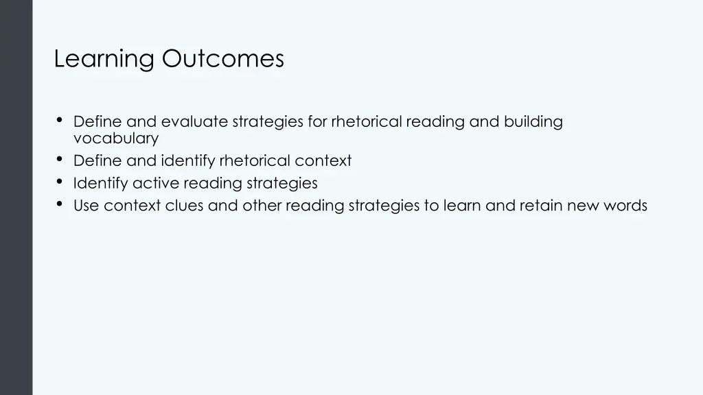 learning outcomes