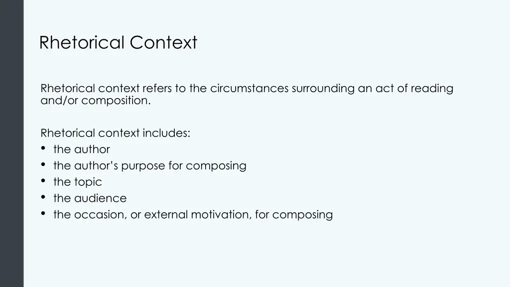 rhetorical context 1