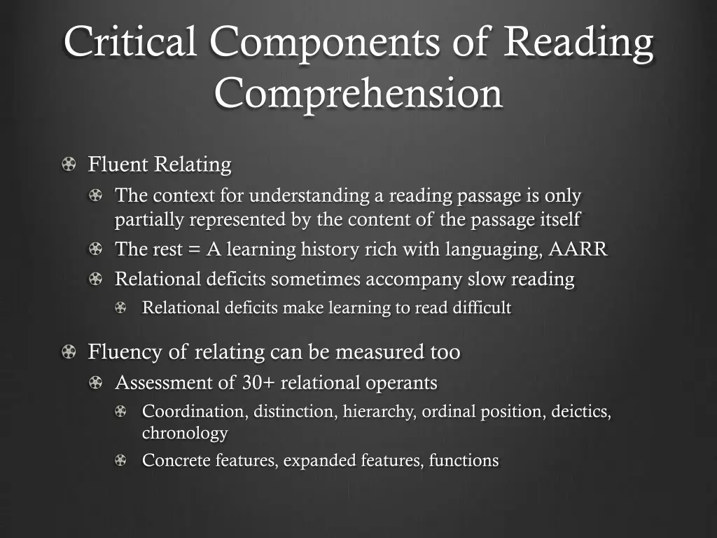 critical components of reading comprehension 1