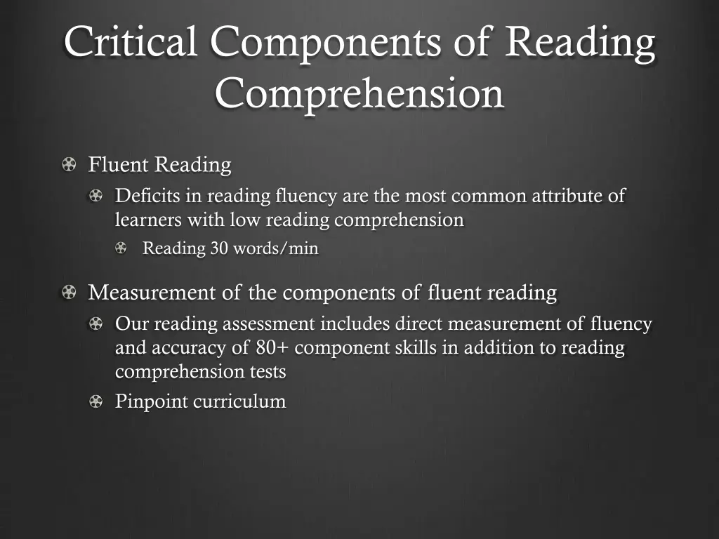 critical components of reading comprehension