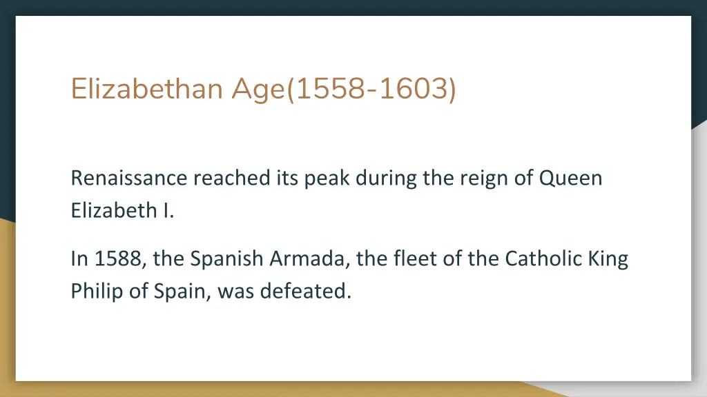 elizabethan age 1558 1603