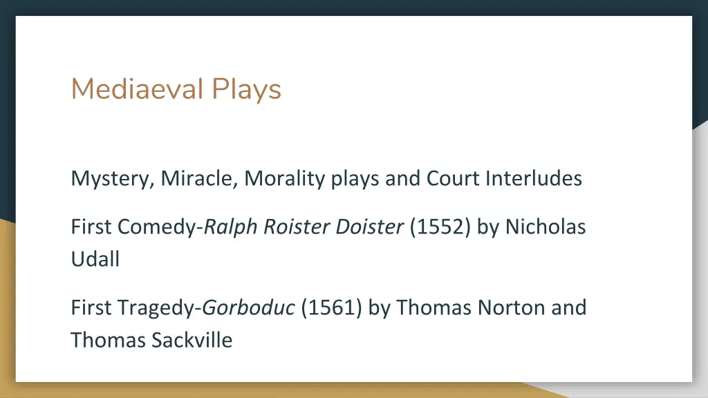 mediaeval plays