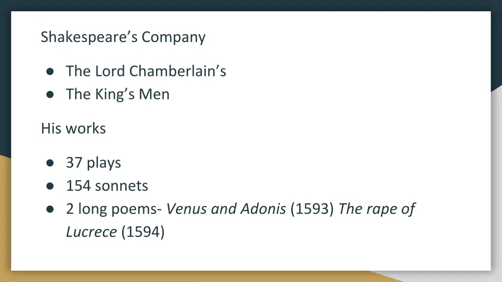 shakespeare s company