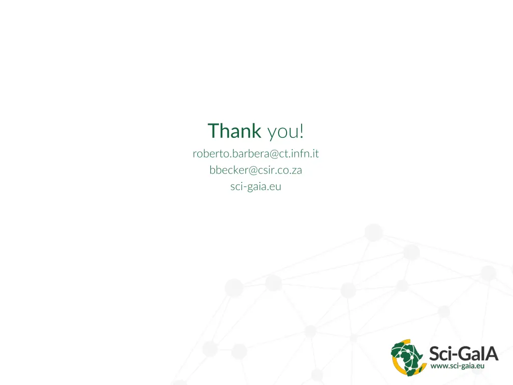 thank you roberto barbera@ct infn it bbecker@csir