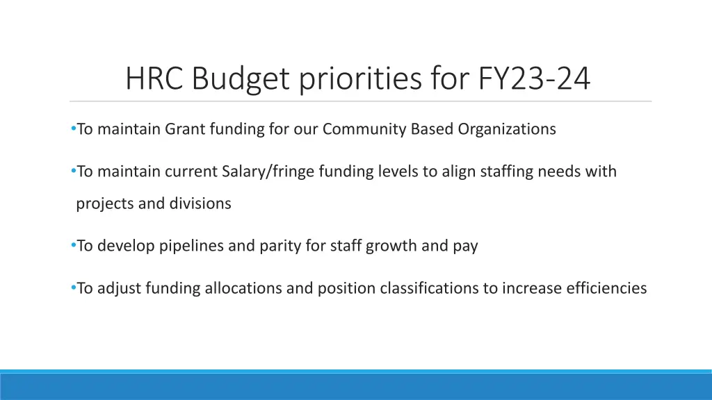 hrc budget priorities for fy23 24