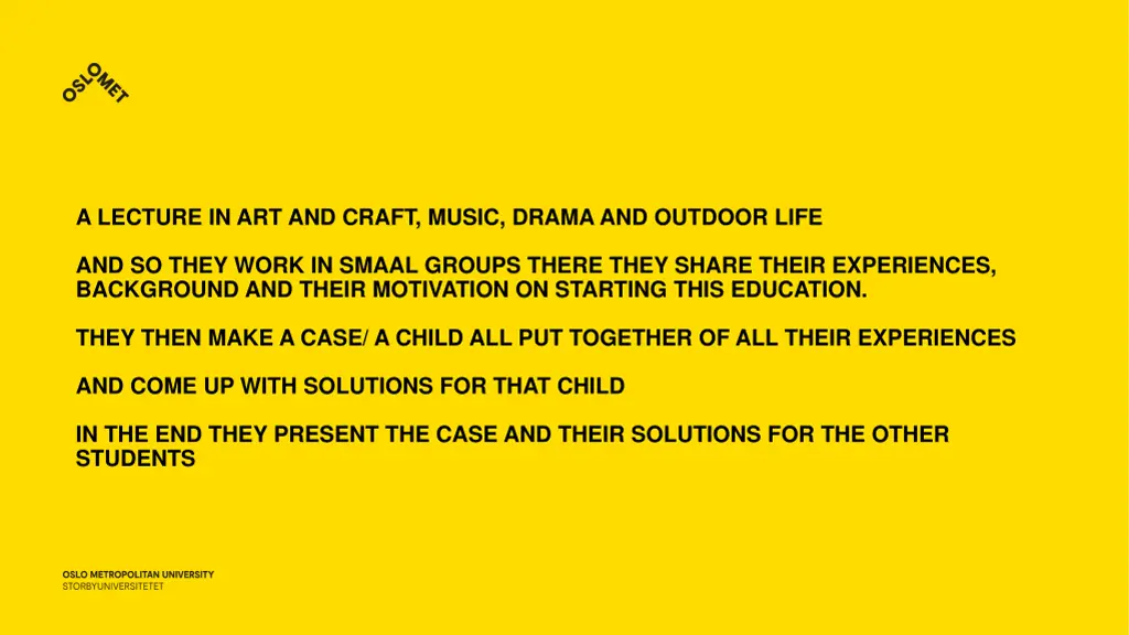 a lecture in art and craft music drama