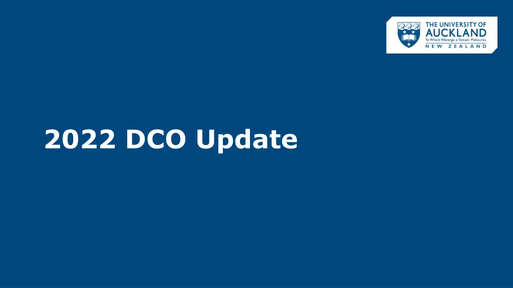 2022 dco update