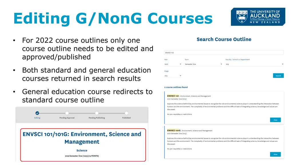 editing g nong courses